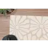 Bloemen - Print - Beige - Bruin - Minimalistisch muismat rubber klein -closeup