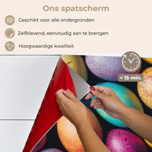 Kleurrijk - Paaseitjes - Spetters keuken achterwand spatscherm klein -spatscherm_NL