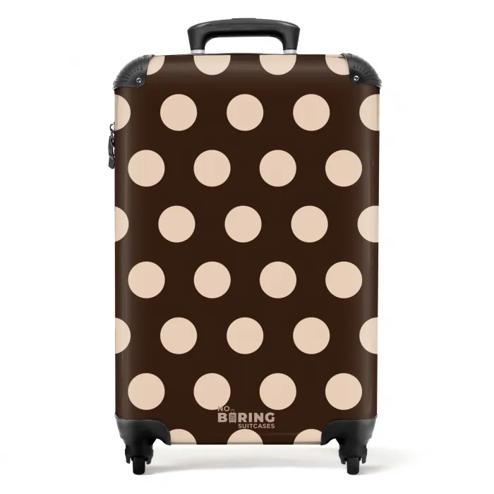 Stippen patroon in verschillende tinten bruin NBS - Handbagage koffer - Unisex middel -productfoto_recht