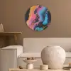 Modern - Marmer - Oranje Akoestische PET Vilt - Rond klein -sfeer1