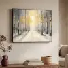 Winter - Abstract - Sneeuw - Natuur - Zon Textielframe zwart klein -sfeer3