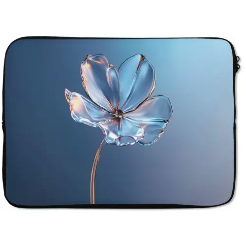 Blauw - Bloem - Glazen - Sierlijk laptophoes neopreen klein -zkaufland3dotto