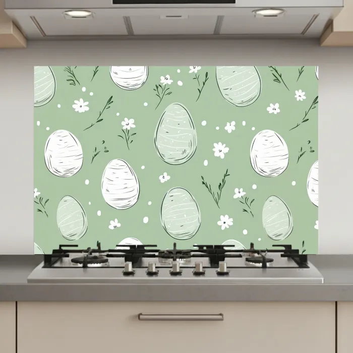 Groen - Eieren - Patroon keuken achterwand spatscherm klein -3d_website
