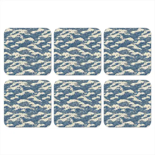 Golven - Klassiek - Blauw onderzetter kurk middel 366 -3d