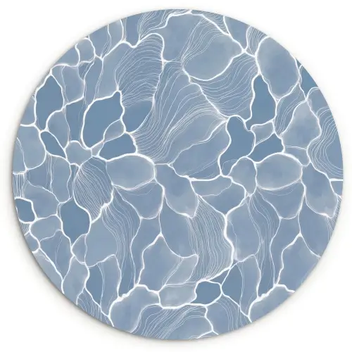 Abstract - Blauw - Bladeren Wandcirkel kunststof plaat 5mm dik klein -3d