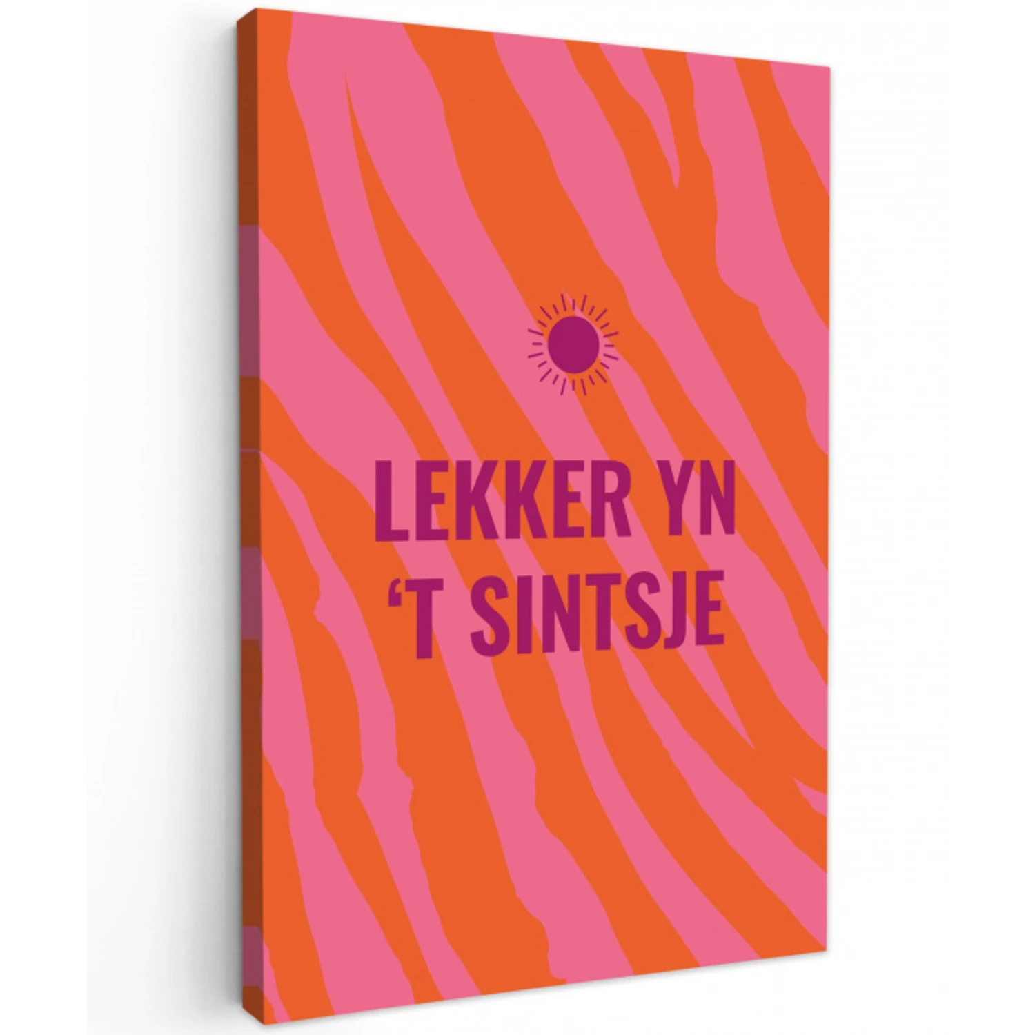 Quote - Zomer - Roze Tuinposter op houten frame 2 cm dik klein -3d