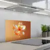 Glazen - Bloem - Oranje keuken achterwand spatscherm klein -3d_schuin
