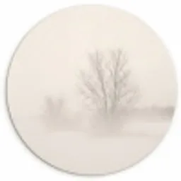Boom - Mist - Sneeuw - Winter - Minimalistisch Wandcirkel kunststof plaat 5mm dik klein -3d