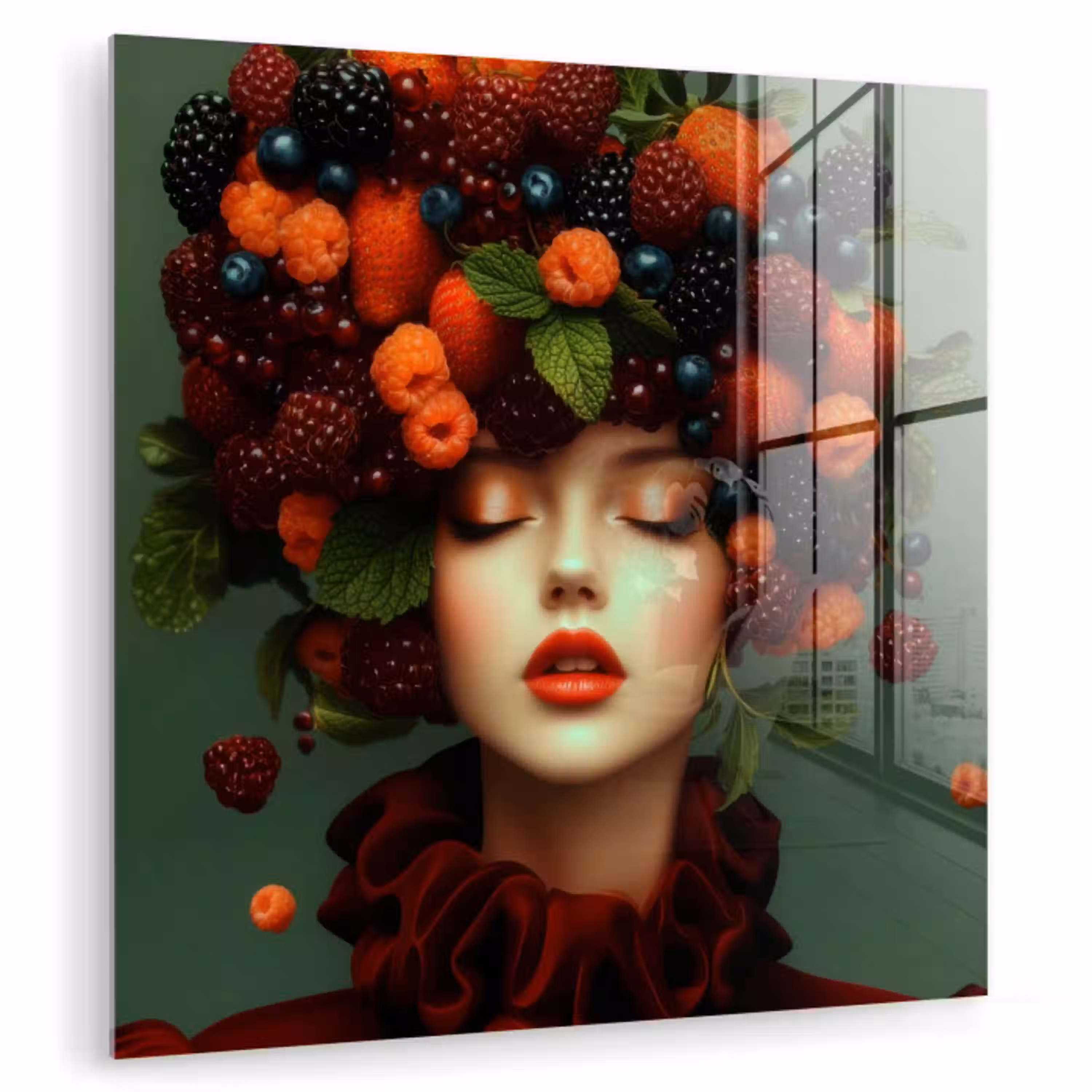 Vrouw - Aardbeien - Frambozen - Bramen - Bessen plexiglas 5mm klein -zzzproduct_nieuw