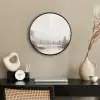 Rivierlandschap - Minimalistisch - Aardetinten Fotolijst rond zonder passe partout klein -sfeer1