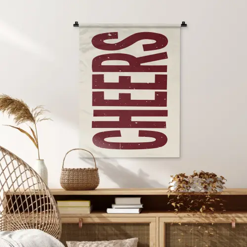 Red - Cheers - Decoratie - Beige Wandkleed katoen klein -sfeer5