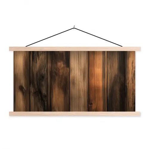 Hout - Rustiek - Donkere Planken textielposter latten blank klein -3d