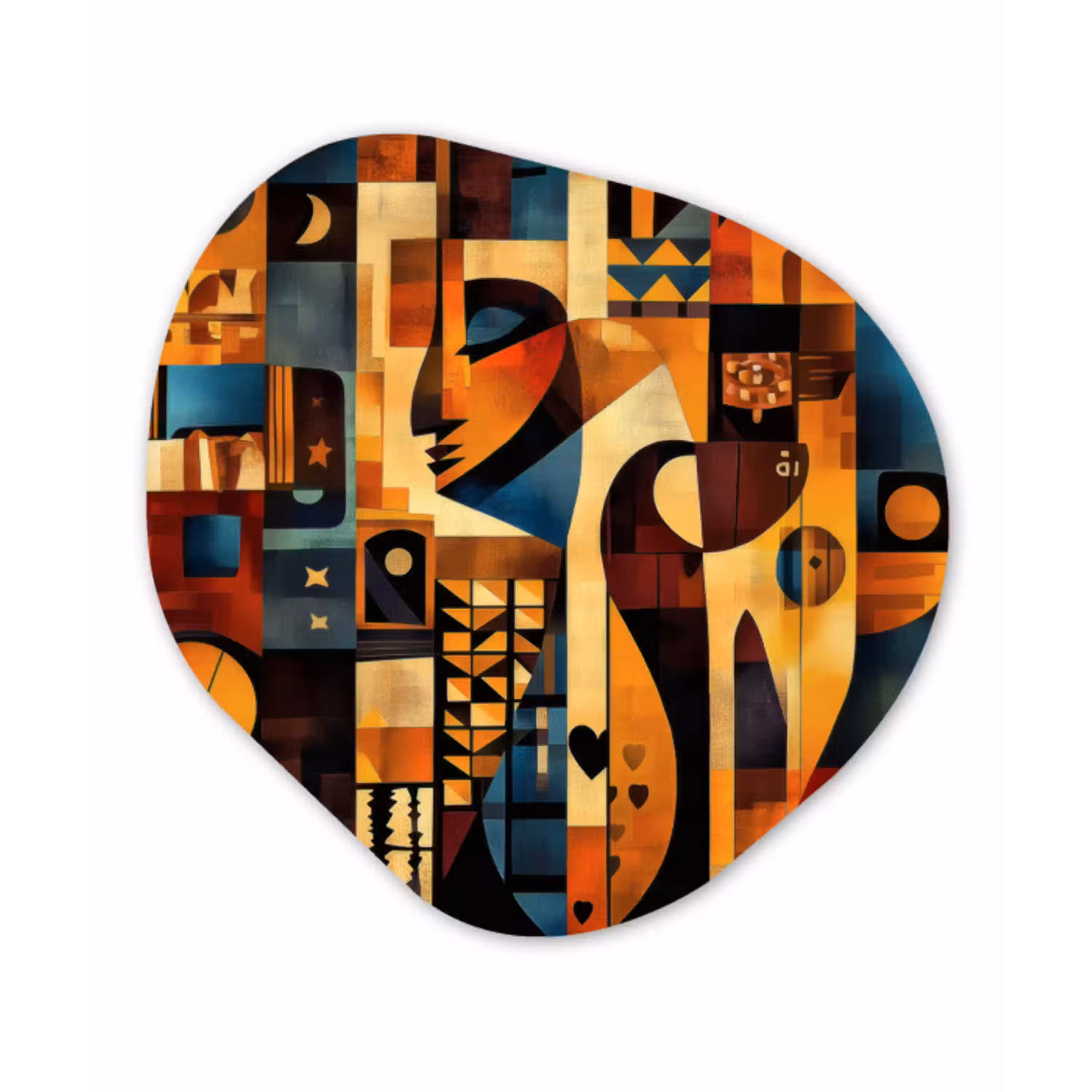 Figuren - Abstract - Symbolen Wandcirkel Organisch Plexiglas middel -3d