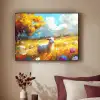 Schaap - Weide - Bloemen Textielframe zwart klein -sfeer1