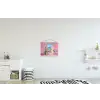 Roze - Buiten - Verf textielposter latten blank klein -kinderkamer