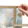 Bloemen - Wit - Goud - Kunst - Abstract Light Box met batterij (Wandlamp) middel -USP_websiteprintNL