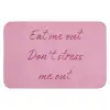 Eat me out don't stress me out - Roze - Handgeschreven Badmat klein -3d