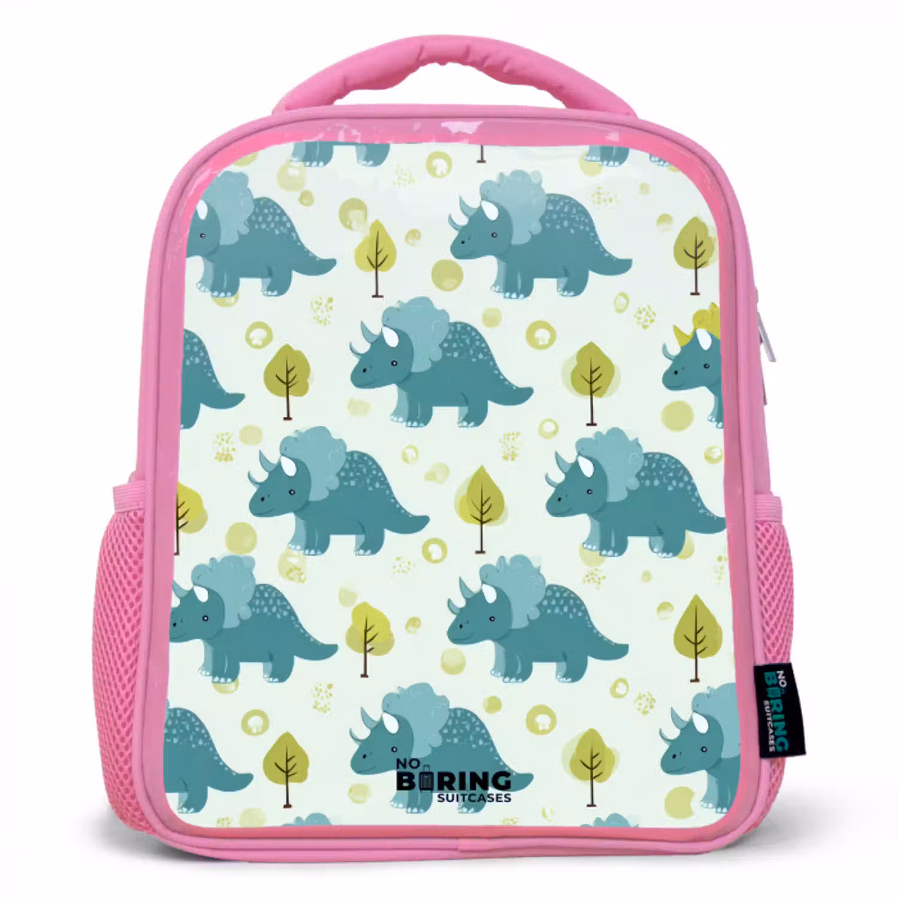 Dinos - Patroon - Natuur Kinderrugzak - Roze middel -3d