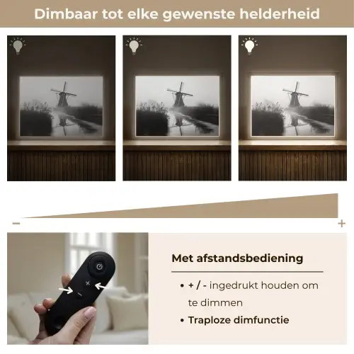 Molen - Weerspiegeling - Landschap - Water Light Box met batterij (Wandlamp) middel -USP_dimbaarNL