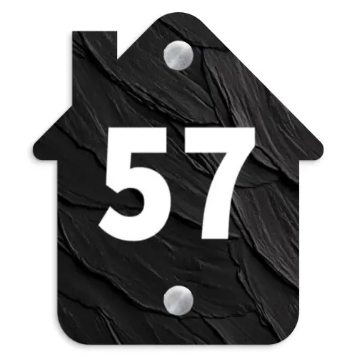 Leisteen - Traditioneel Naambord Huisje klein -3d