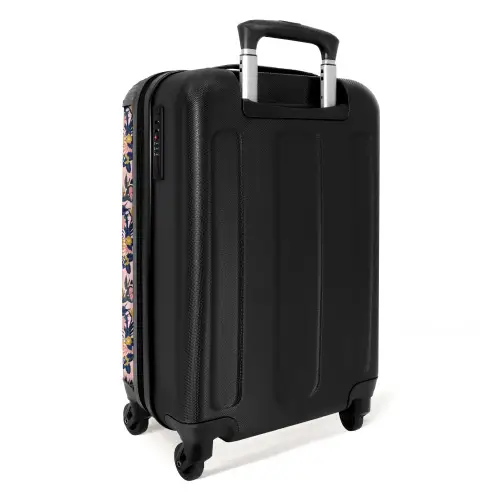 Tropisch vlinder patroon blauw geel NBS - Handbagage koffer - Kinderen Unisex middel -achterkant