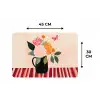 Vaas - Bloemen - Vlinder - Rood Placemat vinyl groot -specs