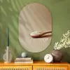 Lepel - Rijst - Hout - Beige Wandcirkel Ovaal Glas middel -sfeer2