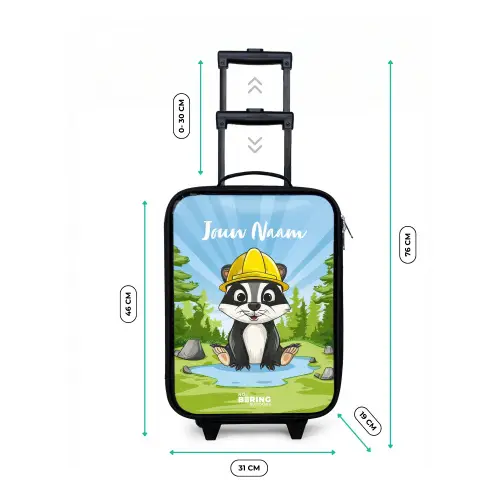 Wally werkbeer Kinderkoffer - Zwart klein -productfoto_formaten