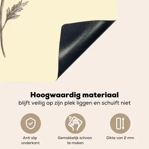 Klaproos - Illustratie - Zwart Inductie beschemer met haakjes klein -ky-onderkant-nl