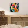 Schilderij - Abstract - Bloemen - Roze aluminium wit klein -sfeer3