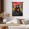 Chimpansee voor graffiti muur Wandkleed katoen klein -sfeer1