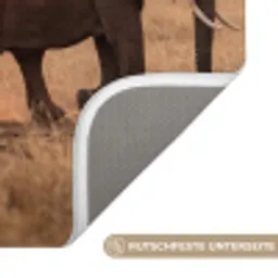 Olifanten - Savanne - Zonsondergang - Afrika - Warm Badmat klein -USP_AntislipDE