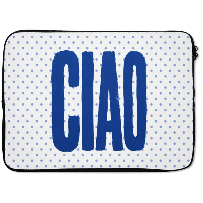 Ciao - Stippen - Roze - Wit laptophoes neopreen klein -zkaufland3dotto