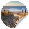 Strand - Zee - Nederland - Duinen - Zon Wandcirkel behangsticker klein -3d
