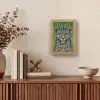 Panter - Zebrapatroon - Groen Light Box met kabel (Tafellamp) klein -sfeer2