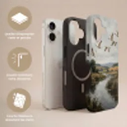 Eenden - Rivier - Landschap - Vlucht - Nostalgisch Toughcase MagSafe Apple iPhone 17 klein -USP_Lagen_FR