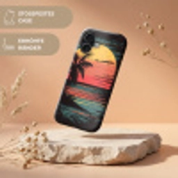 Strand - Minimalistisch - Zon - Oranje Toughcase MagSafe Apple iPhone 17 klein -USP_RandenV_DE