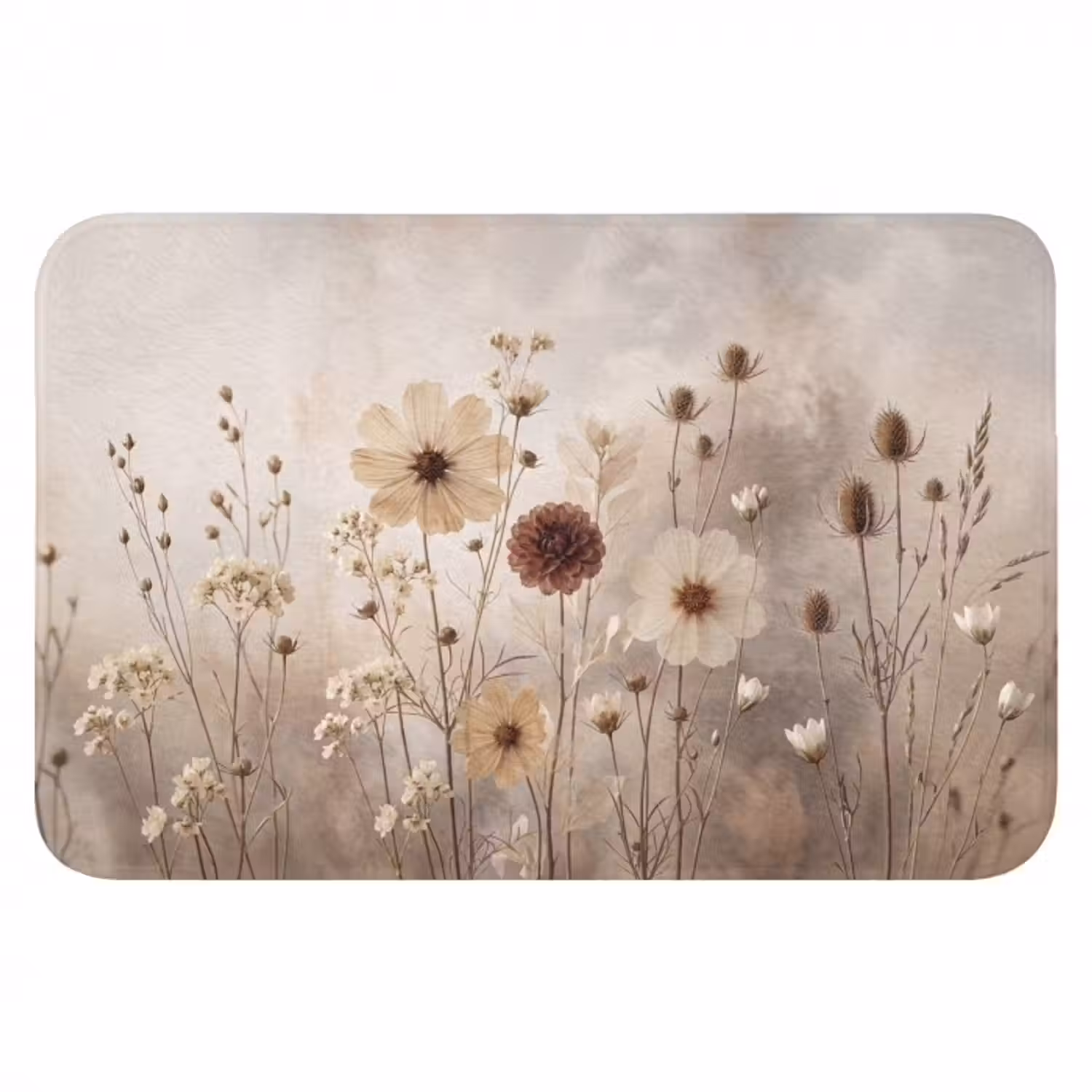 Badematte - Wilde Blumen - Botanisch - Vintage - Natur - Rustikal