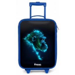 Neon silhouet van een chimpansee Kinderkoffer - Blauw klein -zz3dotto