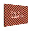 Tequila texted you - Glas - Vierkanten - Oranje Tuinposter op houten frame 2 cm dik klein -3d