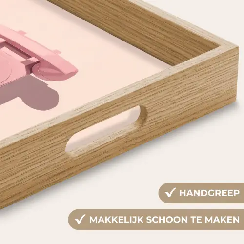 Draaischijftelefoon - Retro - Roze Dienblad Rechthoek middel -USP_HandgreepNL