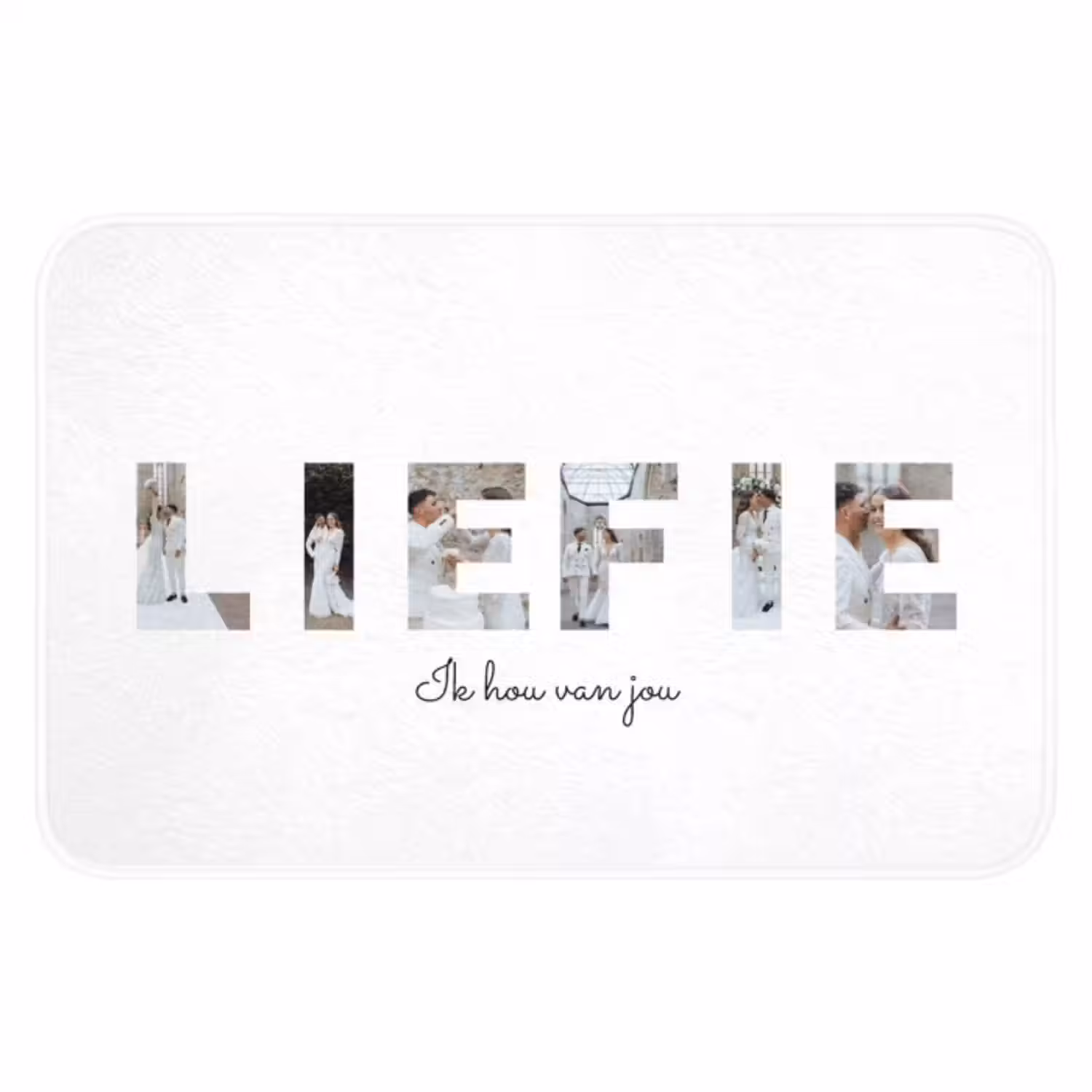 Gepersonaliseerde badmat - Liefie - Lettercollage