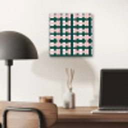 Vlechtpatroon - Groen - Roze - Grafisch aluminium wit klein 46 -sfeer5