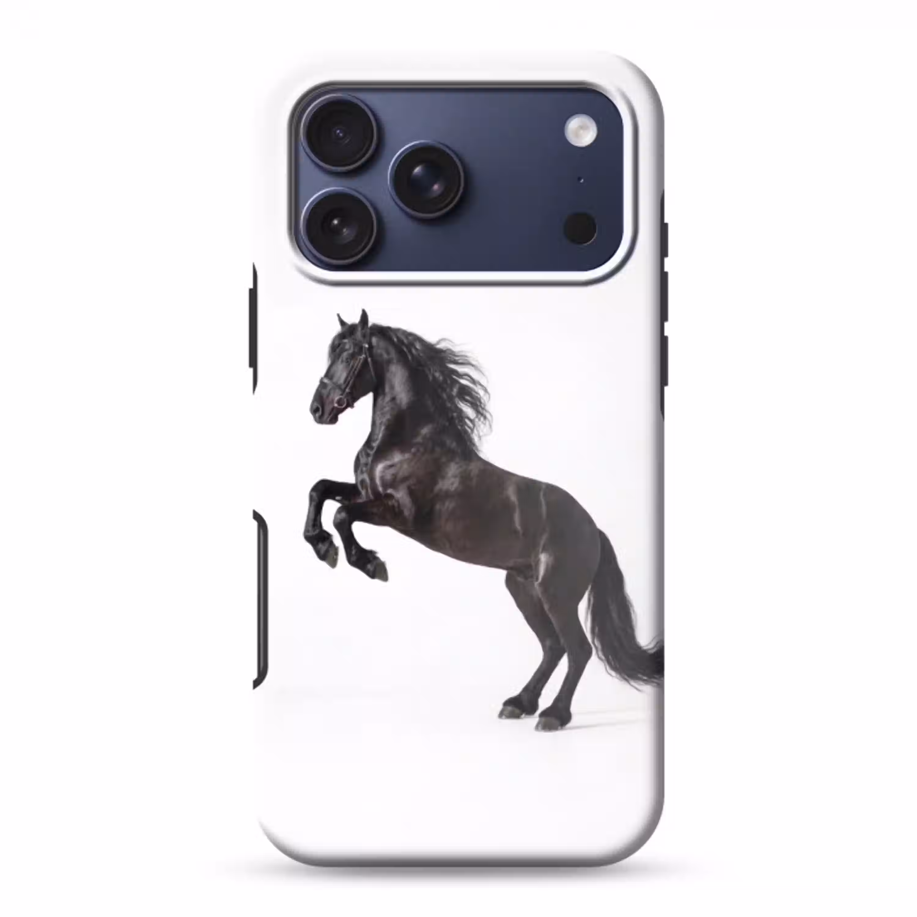 Zwart - Paard - Portret Toughcase MagSafe Apple iPhone 17 Pro Max klein -3d
