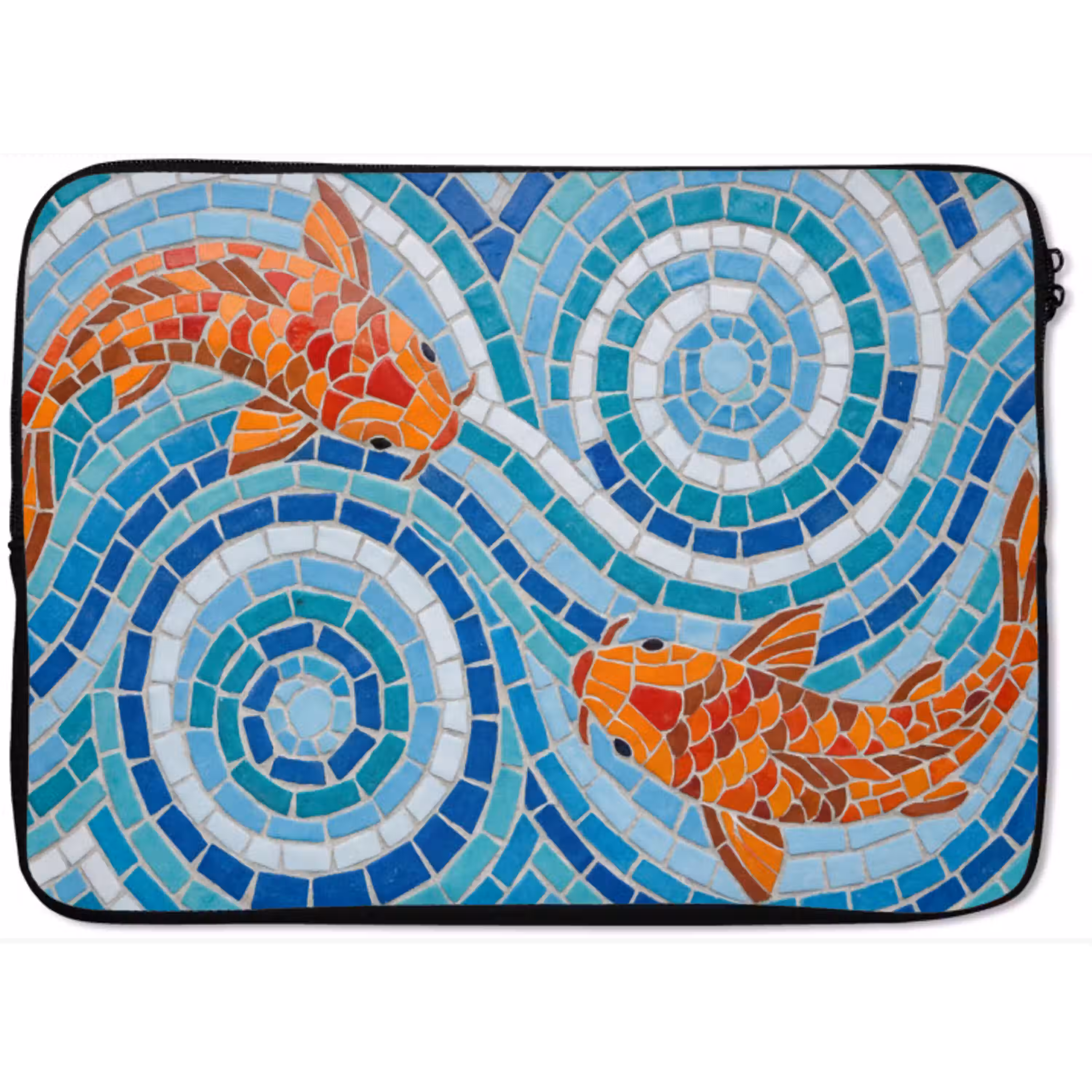 Vis - Mozaïek - Water - Decoratief - Blauw laptophoes neopreen klein -zkaufland3dotto