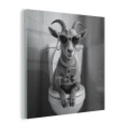 Geit - Telefoon - Toilet - Zwart - Wit plexiglas 5mm klein -z3d