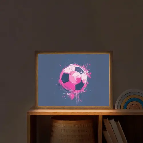 Abstract - Voetbal - Spatten - Roze Light Box met batterij (Wandlamp kind) middel -sfeer1_kind