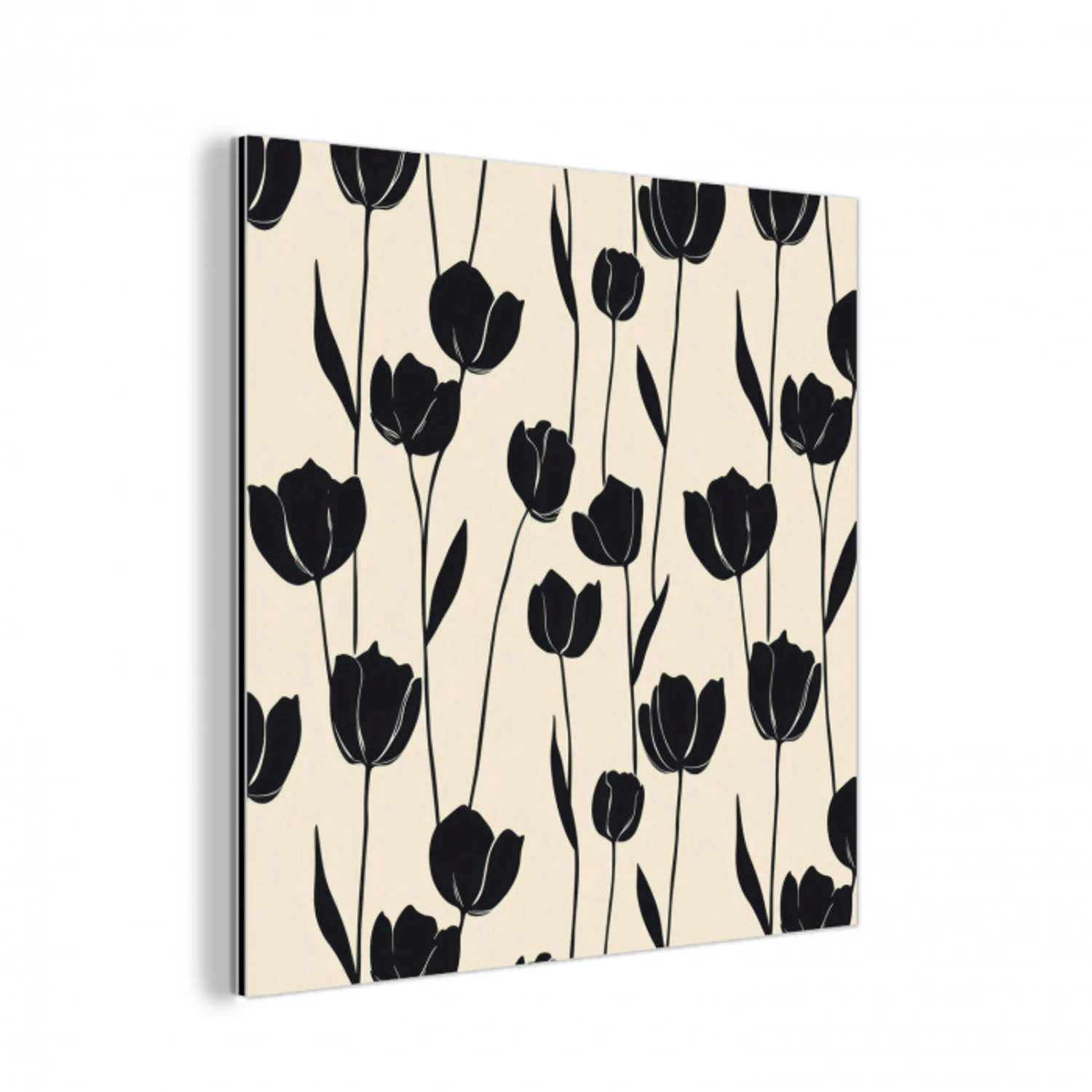 Tulpen - Patroon - Zwart aluminium wit klein 46 -3d