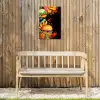 Fastfood - Graffiti - Hamburger - Eten - Modern Tuinposter op houten frame 2 cm dik klein -sfeer4