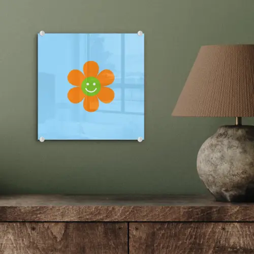 Bloem - Smiley - Kleurrijk plexiglas 5mm klein -sfeer3